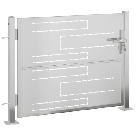 vidaXL Puerta de jardín de acero inoxidable 100x75 cm