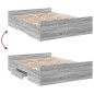 vidaXL Cama con cajones madera ingeniería gris Sonoma 140x190 cm vidaXL Cama con cajones madera ingeniería gris Sonoma 140x190 cm