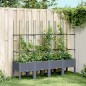 vidaXL Jardinera con enrejado PP gris 160x40x142,5 cm