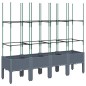 vidaXL Jardinera con enrejado PP gris 160x40x142,5 cm
