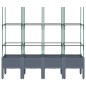 vidaXL Jardinera con enrejado PP gris 160x40x142,5 cm