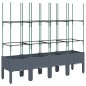 vidaXL Jardinera con enrejado PP gris 160x40x142,5 cm