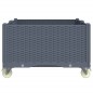 vidaXL Jardinera con ruedas PP gris 100x80x54 cm