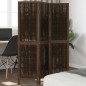 vidaXL Biombo separador de 3 paneles madera paulownia marrón oscuro vidaXL Biombo separador de 3 paneles madera paulownia marrón oscuro