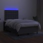 vidaXL Cama box spring con colchón y LED tela marrón oscuro 120x190 cm vidaXL Cama box spring con colchón y LED tela marrón oscuro 120x190 cm