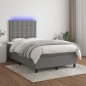 vidaXL Cama box spring con colchón y LED tela marrón oscuro 120x190 cm vidaXL Cama box spring con colchón y LED tela marrón oscuro 120x190 cm