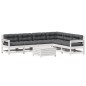 vidaXL Set muebles jardín 7 pzas con cojines madera maciza pino blanco vidaXL Set muebles jardín 7 pzas con cojines madera maciza pino blanco