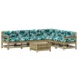 vidaXL Juego de muebles jardín 7 pzas y cojines madera pino impregnada vidaXL Juego de muebles jardín 7 pzas y cojines madera pino impregnada