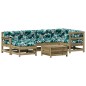 vidaXL Juego de muebles jardín 7 pzas y cojines madera pino impregnada vidaXL Juego de muebles jardín 7 pzas y cojines madera pino impregnada
