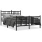 vidaXL Estructura de cama con cabecero y pie metal negro 120x190 cm