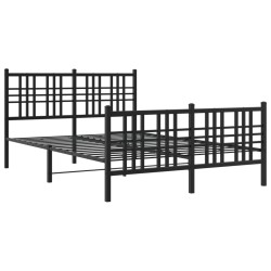 vidaXL Estructura de cama con cabecero y pie metal negro 120x190 cm