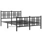 vidaXL Estructura de cama con cabecero y pie metal negro 120x190 cm