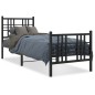 vidaXL Estructura de cama con cabecero y estribo metal negro 75x190 cm vidaXL Estructura de cama con cabecero y estribo metal negro 75x190 cm