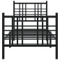 vidaXL Estructura de cama con cabecero y estribo metal negro 75x190 cm vidaXL Estructura de cama con cabecero y estribo metal negro 75x190 cm