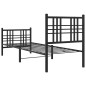 vidaXL Estructura de cama con cabecero y estribo metal negro 75x190 cm vidaXL Estructura de cama con cabecero y estribo metal negro 75x190 cm