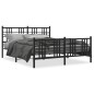 vidaXL Estructura de cama cabecero y estribo metal negro 160x200 cm