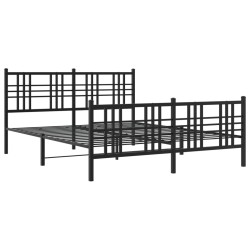 vidaXL Estructura de cama cabecero y estribo metal negro 160x200 cm