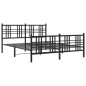 vidaXL Estructura de cama cabecero y estribo metal negro 160x200 cm