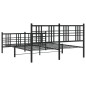 vidaXL Estructura de cama cabecero y estribo metal negro 160x200 cm