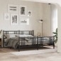 vidaXL Estructura de cama cabecero y estribo metal negro 183x213 cm vidaXL Estructura de cama cabecero y estribo metal negro 183x213 cm