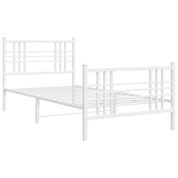 vidaXL Estructura cama metal con cabecero y pie cama blanca 107x203 cm