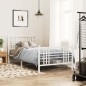 vidaXL Estructura cama metal con cabecero y pie cama blanca 107x203 cm