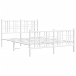 vidaXL Estructura cama metal cabecero y estribo blanco 140x190 cm