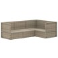 vidaXL Set de muebles de jardín 4 pzas y cojines ratán sintético gris vidaXL Set de muebles de jardín 4 pzas y cojines ratán sintético gris
