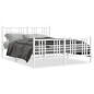 vidaXL Estructura cama metal con cabecero y estribo blanco 150x200 cm