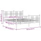 vidaXL Estructura cama metal con cabecero y estribo blanco 150x200 cm
