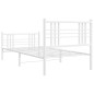 vidaXL Estructura cama metal cabecero y estribo blanca 100x190 cm vidaXL Estructura cama metal cabecero y estribo blanca 100x190 cm