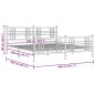 vidaXL Estructura cama metal con cabecero y estribo blanco 200x200 cm vidaXL Estructura cama metal con cabecero y estribo blanco 200x200 cm