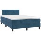 vidaXL Cama box spring con colchón terciopelo azul oscuro 120x190 cm vidaXL Cama box spring con colchón terciopelo azul oscuro 120x190 cm