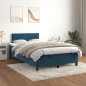 vidaXL Cama box spring con colchón terciopelo azul oscuro 120x190 cm vidaXL Cama box spring con colchón terciopelo azul oscuro 120x190 cm