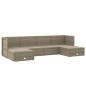 vidaXL Set de muebles de jardín 6 pzas y cojines ratán sintético gris vidaXL Set de muebles de jardín 6 pzas y cojines ratán sintético gris