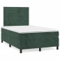 vidaXL Cama box spring con colchón terciopelo verde oscuro 120x190 cm vidaXL Cama box spring con colchón terciopelo verde oscuro 120x190 cm
