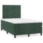 vidaXL Cama box spring con colchón terciopelo verde oscuro 120x190 cm