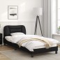 vidaXL Estructura de cama con cabecero cuero sintético negro 90x190 cm vidaXL Estructura de cama con cabecero cuero sintético negro 90x190 cm