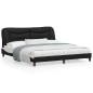 vidaXL Estructura de cama con cabecero cuero sintético negro y blanco
