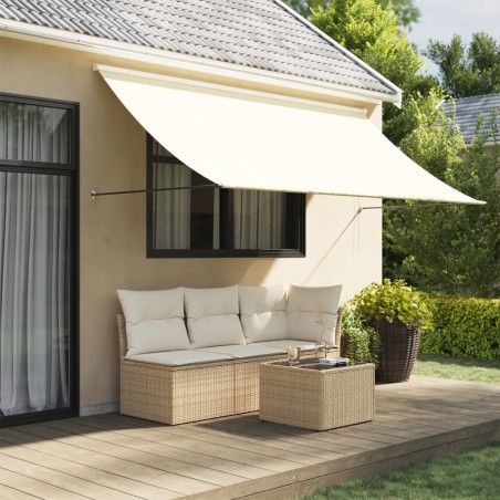 vidaXL Toldo retráctil de tela y acero crema 300x150 cm