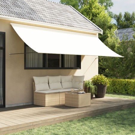vidaXL Toldo retráctil de tela y acero crema 400x150 cm