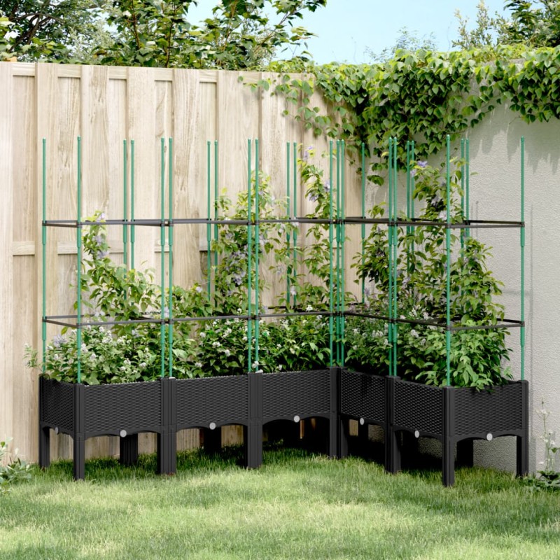 vidaXL Jardinera con enrejado PP negro 160x120x142,5 cm vidaXL Jardinera con enrejado PP negro 160x120x142,5 cm