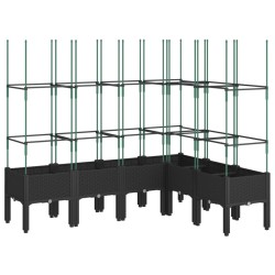 vidaXL Jardinera con enrejado PP negro 160x120x142,5 cm