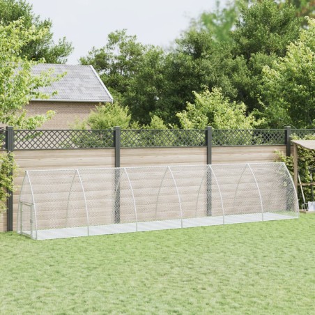 vidaXL Jaula para conejos acero galvanizado plateado 600x105x120 cm