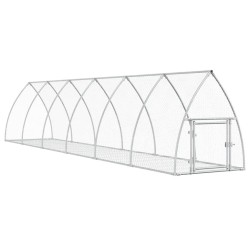 vidaXL Jaula para conejos acero galvanizado plateado 600x105x120 cm