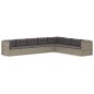 vidaXL Set de muebles de jardín 8 pzas y cojines ratán sintético gris vidaXL Set de muebles de jardín 8 pzas y cojines ratán sintético gris