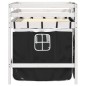 vidaXL Cama alta niños con cortinas madera pino blanco negro 90x200 cm vidaXL Cama alta niños con cortinas madera pino blanco negro 90x200 cm