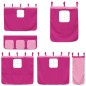 vidaXL Cama alta para niños con cortinas madera pino rosa 90x190 cm vidaXL Cama alta para niños con cortinas madera pino rosa 90x190 cm