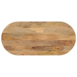 vidaXL Tablero de mesa ovalado madera maciza de mango 140x60x2,5 cm