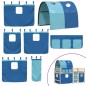 vidaXL Cama alta para niños con túnel madera pino azul 80x200 cm